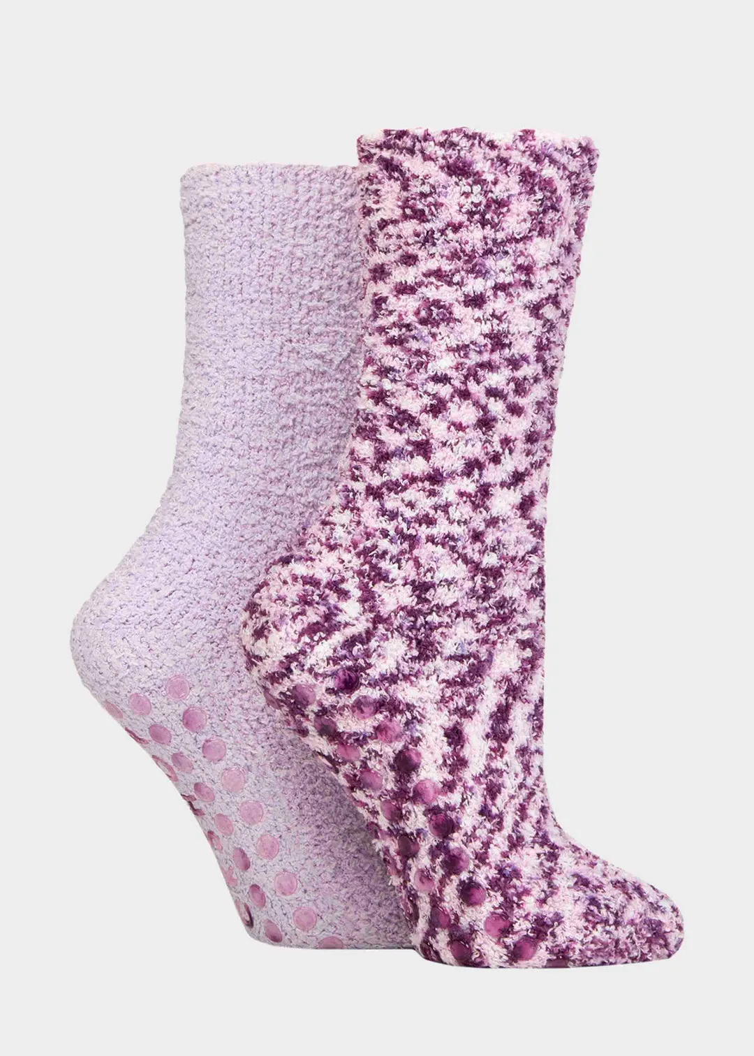 2 Pack Avery Super Stretch Cosy Non-Slip Slipper Sock