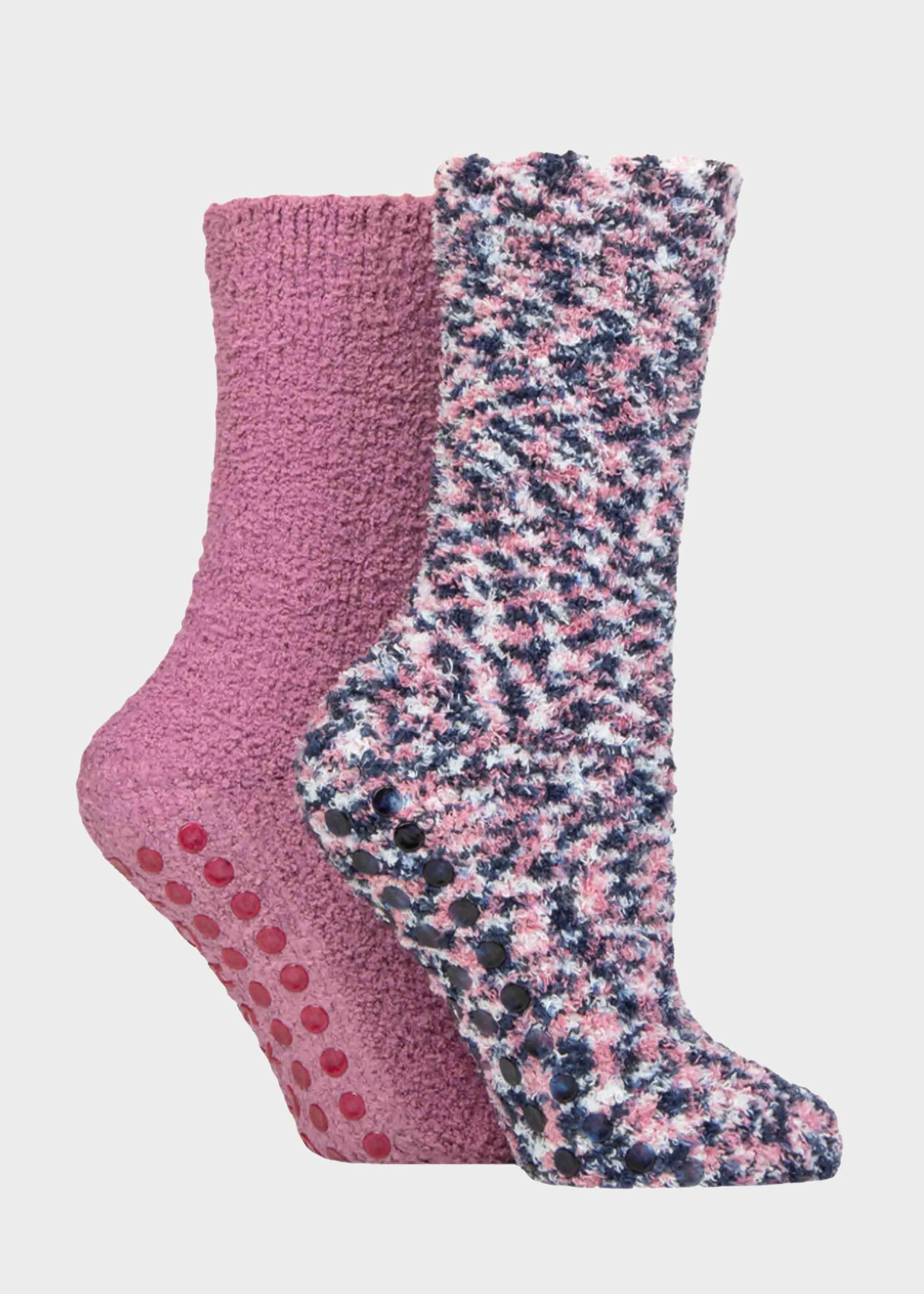 2 Pack Avery Super Stretch Cosy Non-Slip Slipper Sock