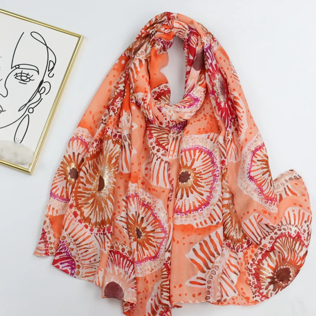 230325 hot stamping printed scarf