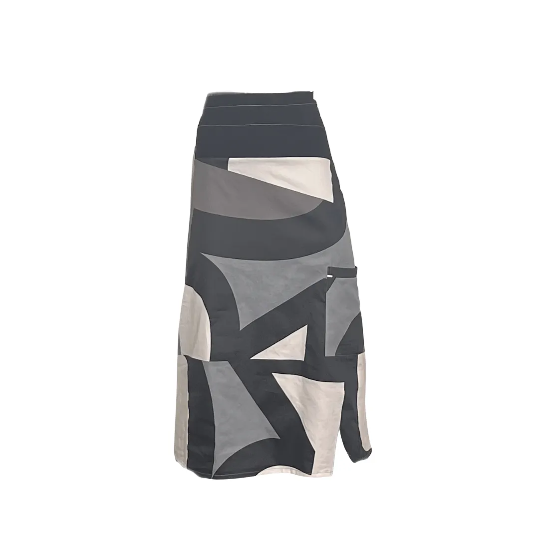 Abstract Print Ponte Cotton Skirt