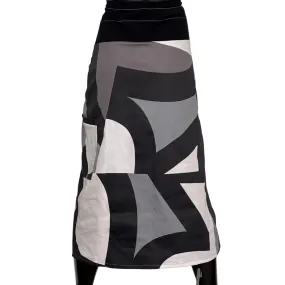 Abstract Print Ponte Cotton Skirt