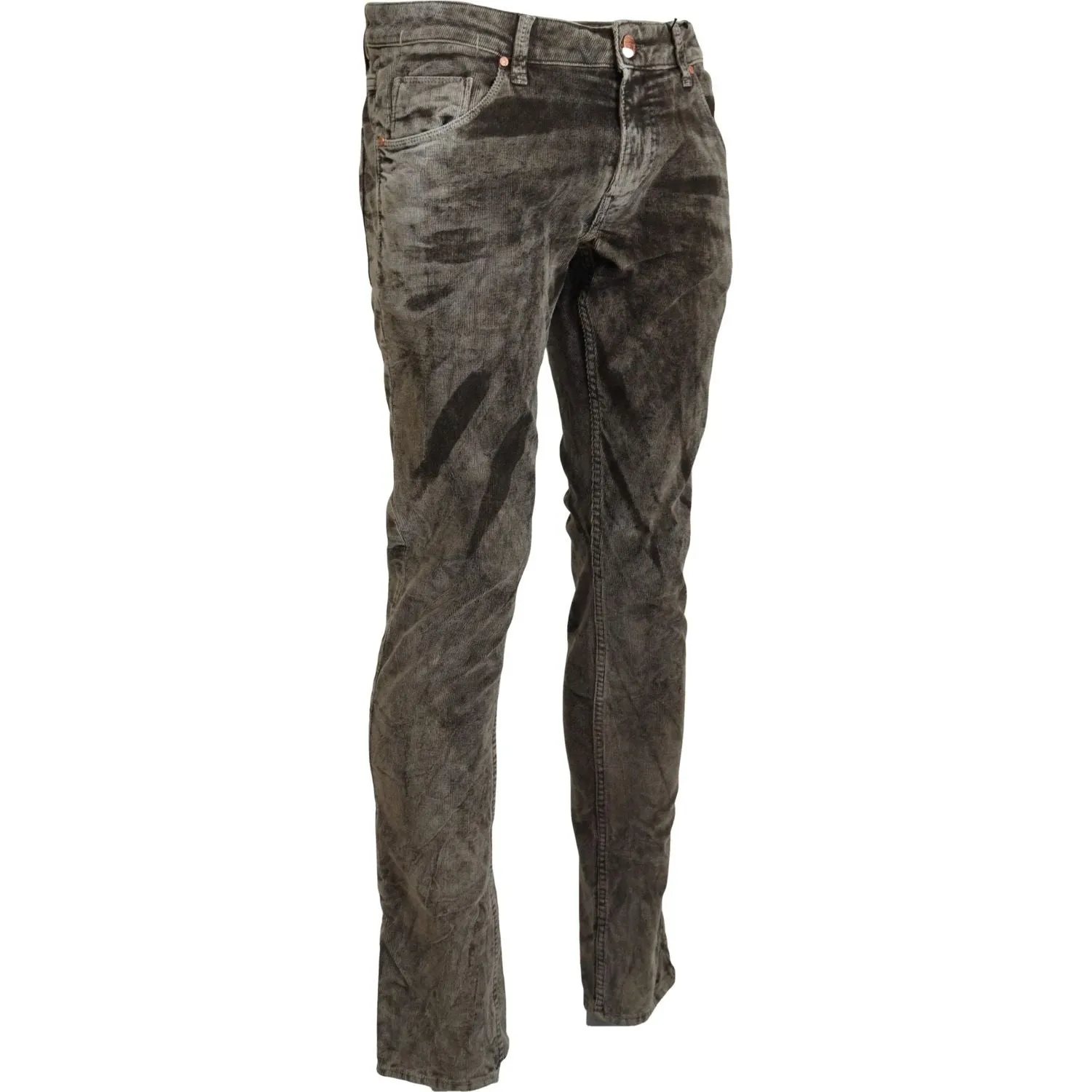 Acht Elegant Grey Corduroy Pants with Modern Twist