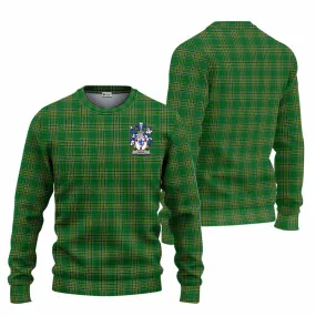 Adair Irish Clan Tartan Knitted Sweater with Coat of Arms