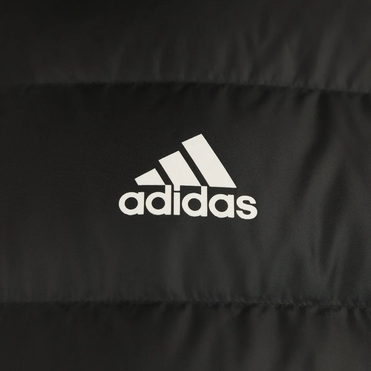 Adidas Essential 3-Stripes Light Hooded Daunen Parka Winter Jacke HZ8522 - schwarz-weiss