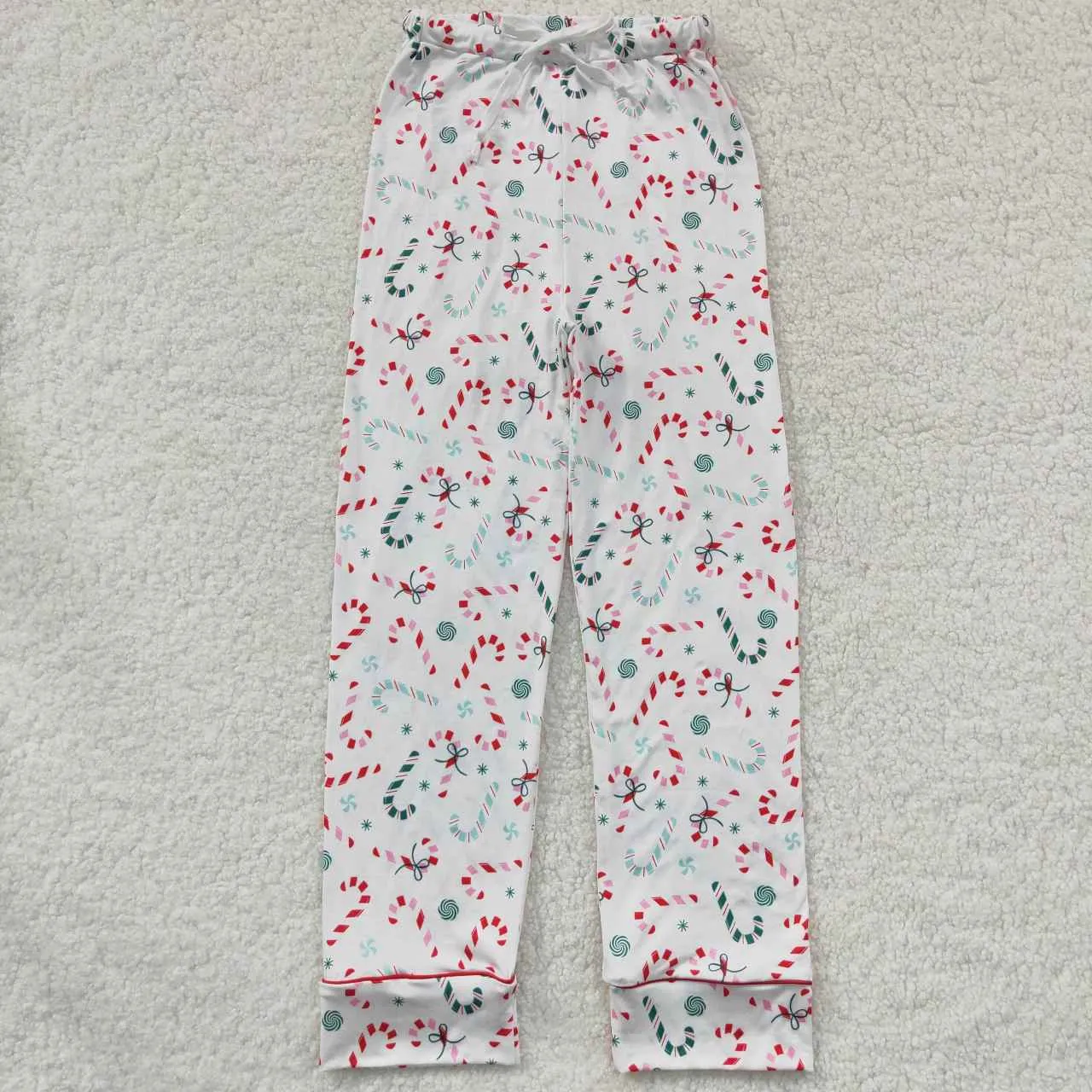 Adult Christmas candy print baby girl bell bottom pants P0223