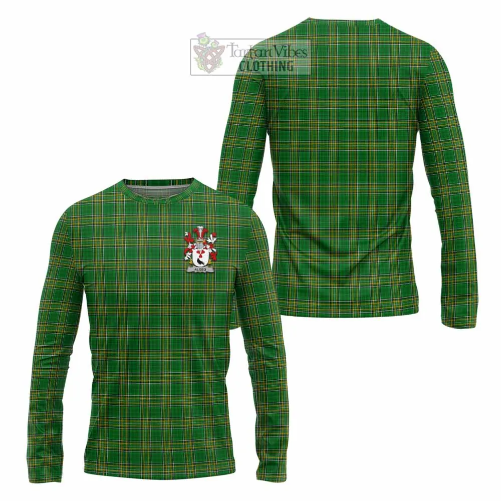 Algeo Irish Clan Tartan Long Sleeve T-Shirt with Coat of Arms