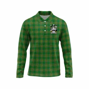 Anderson Irish Clan Tartan Long Sleeve Polo Shirt with Coat of Arms