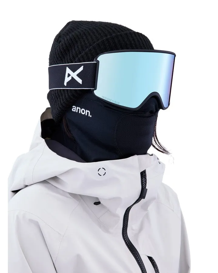 Anon Women's M3 Snow Goggles   Bonus Lens   Mfi® Face Mask - Black/Perceive Variable Blue Lens