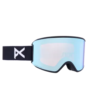 Anon Women's M3 Snow Goggles   Bonus Lens   Mfi® Face Mask - Black/Perceive Variable Blue Lens