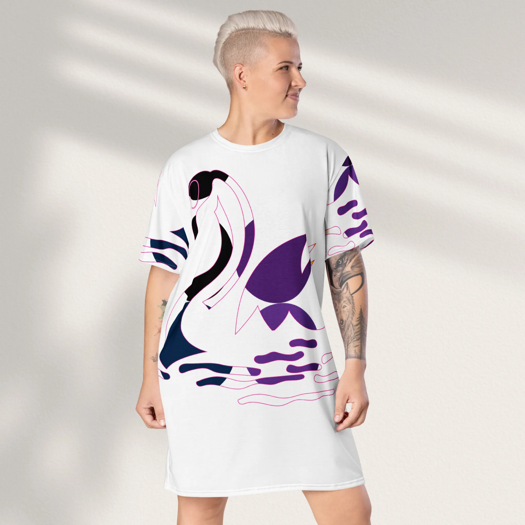 Artistic Printed T-Shirt Dress | Unique Designs for Fashion Enthusiasts | T-Shirt Dress for Women, Wearable Creativity