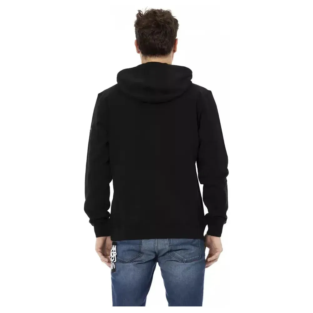 Automobili Lamborghini Black Cotton Men Sweater with Hood