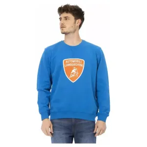 Automobili Lamborghini Blue Cotton Men Sweater