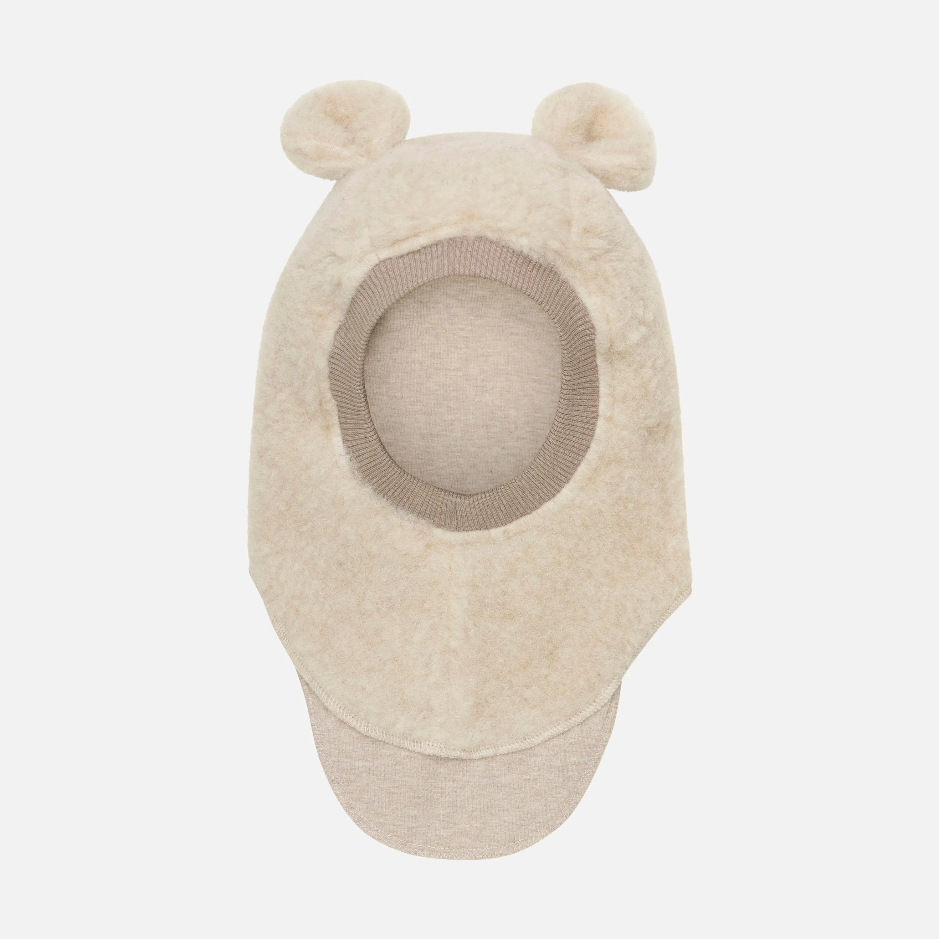 Baby & Kids Wool Teddy Fleece Bear Balaclava - Cement