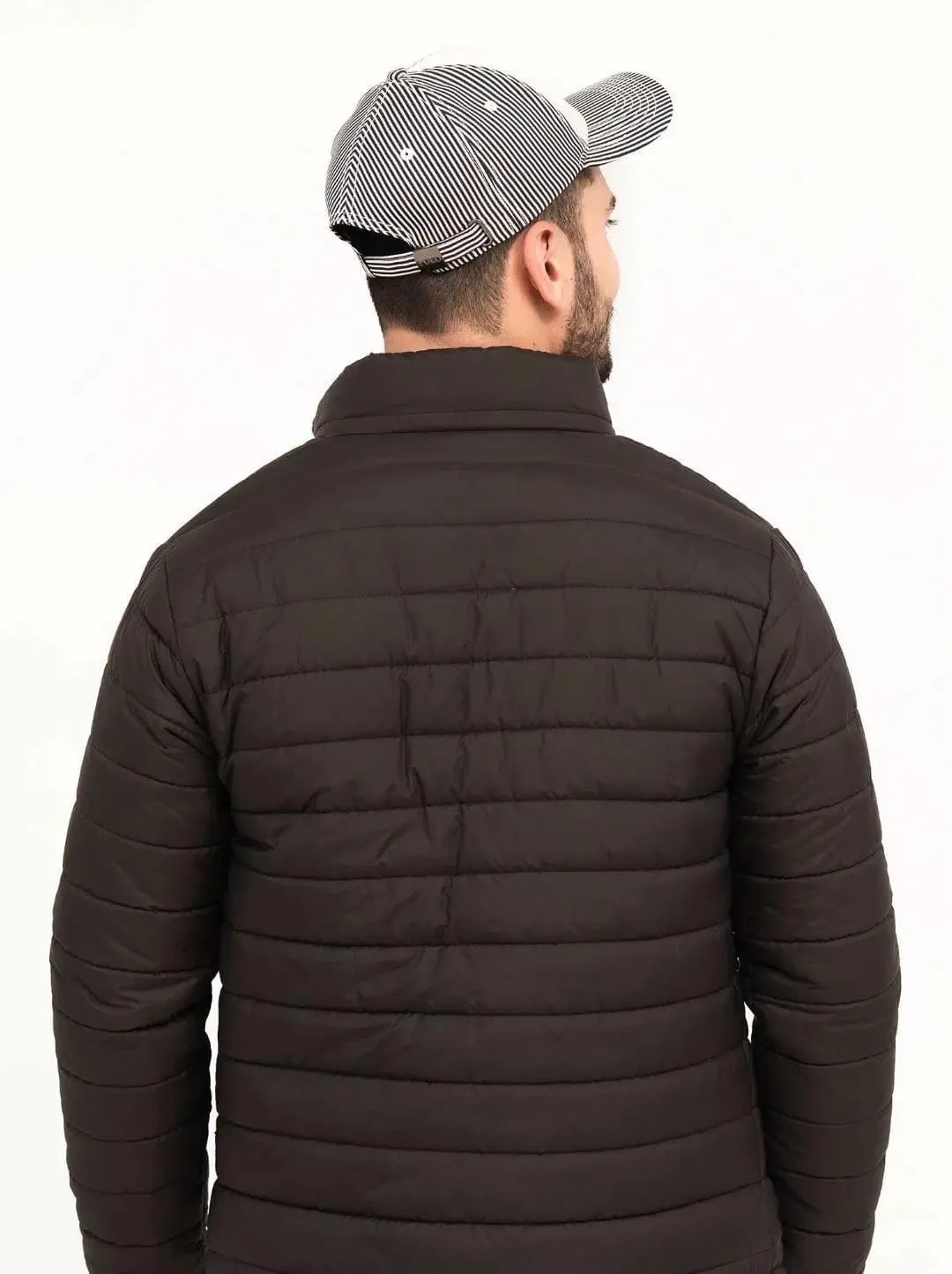 Baranstore™ Men's Plain Black Puffer Jacket - 1 Pc in Parachute Fabric