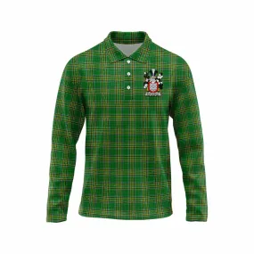 Barnewall Irish Clan Tartan Long Sleeve Polo Shirt with Coat of Arms