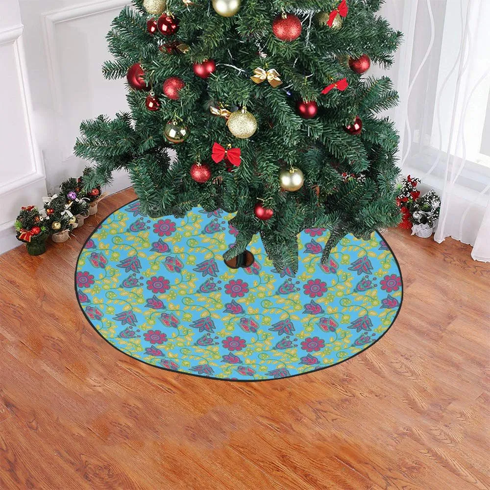 Beaded Nouveau Lime Christmas Tree Skirt 47" x 47"