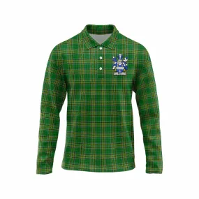 Bell Irish Clan Tartan Long Sleeve Polo Shirt with Coat of Arms