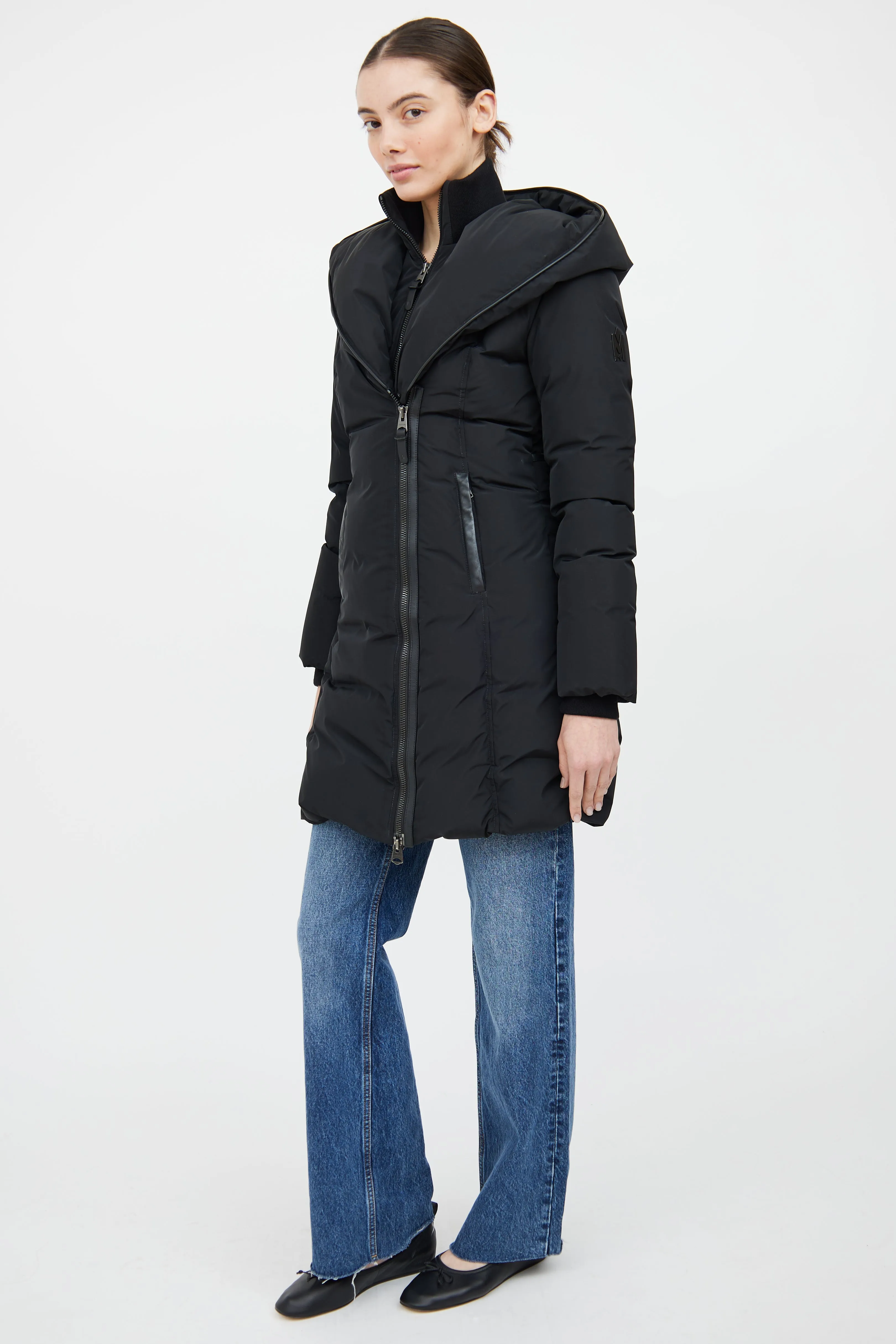 Black Nylon Adali Down Coat