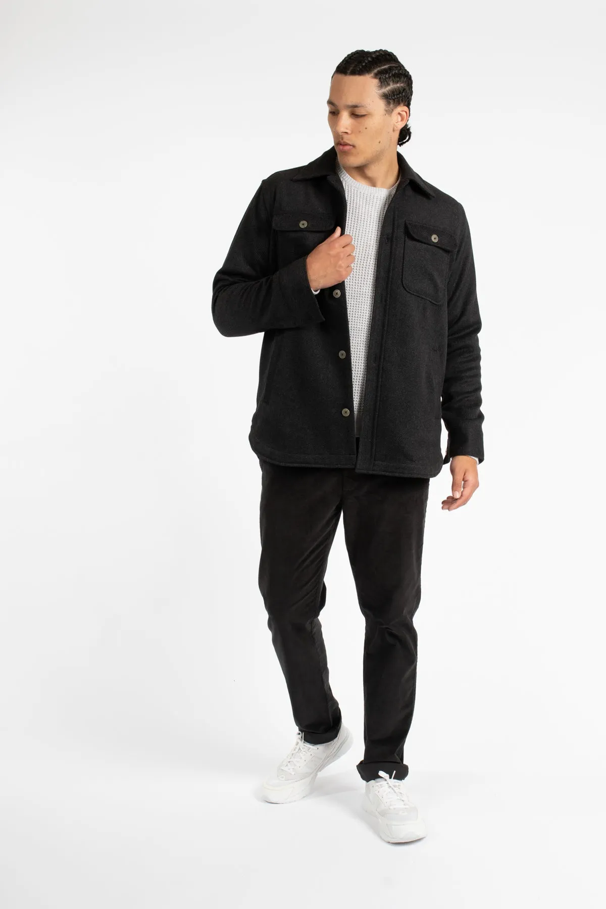 Black Twill Overshirt Jacket