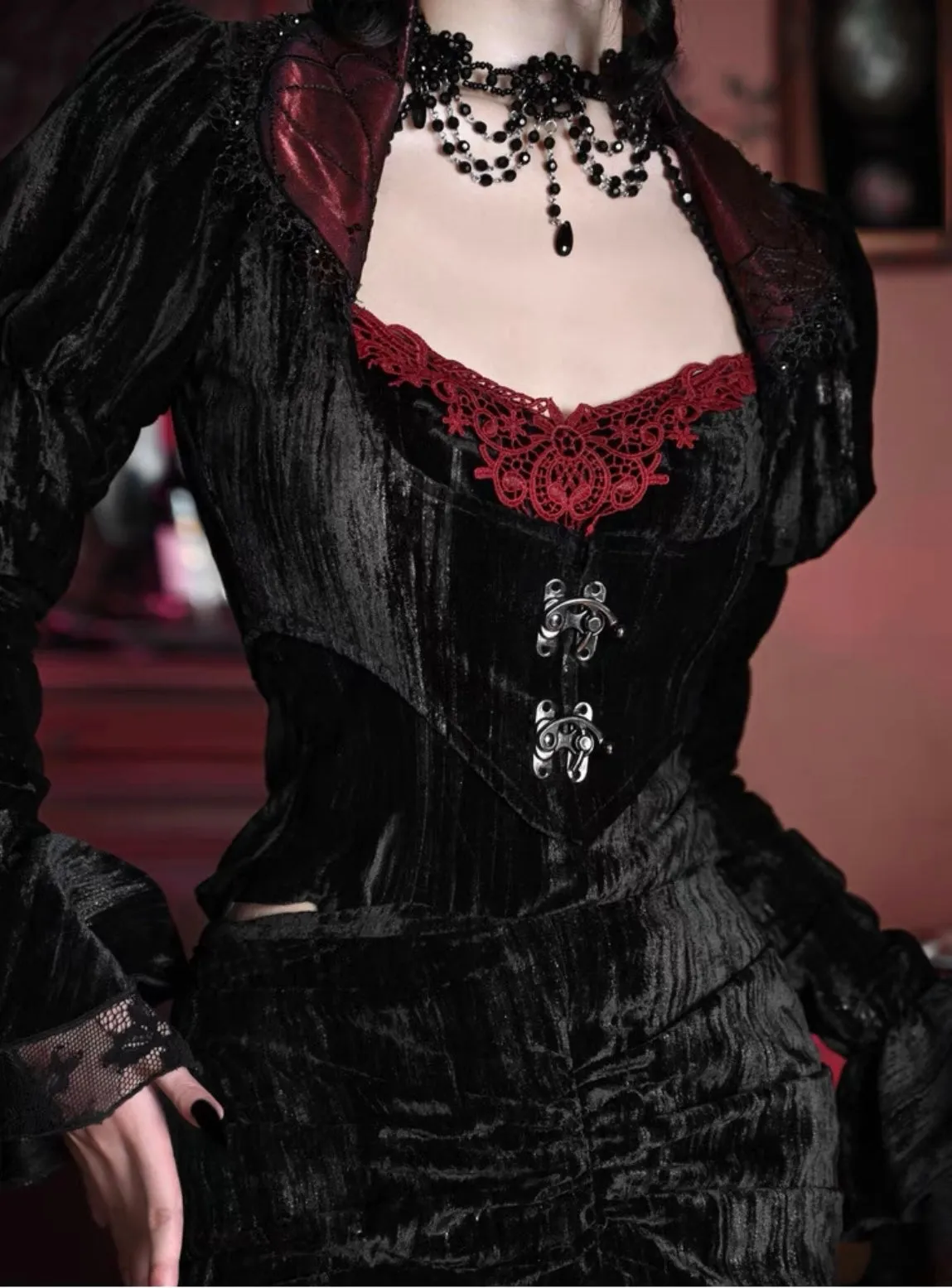 [Blood Supply] Halloween Court Cardigan Velvet Top