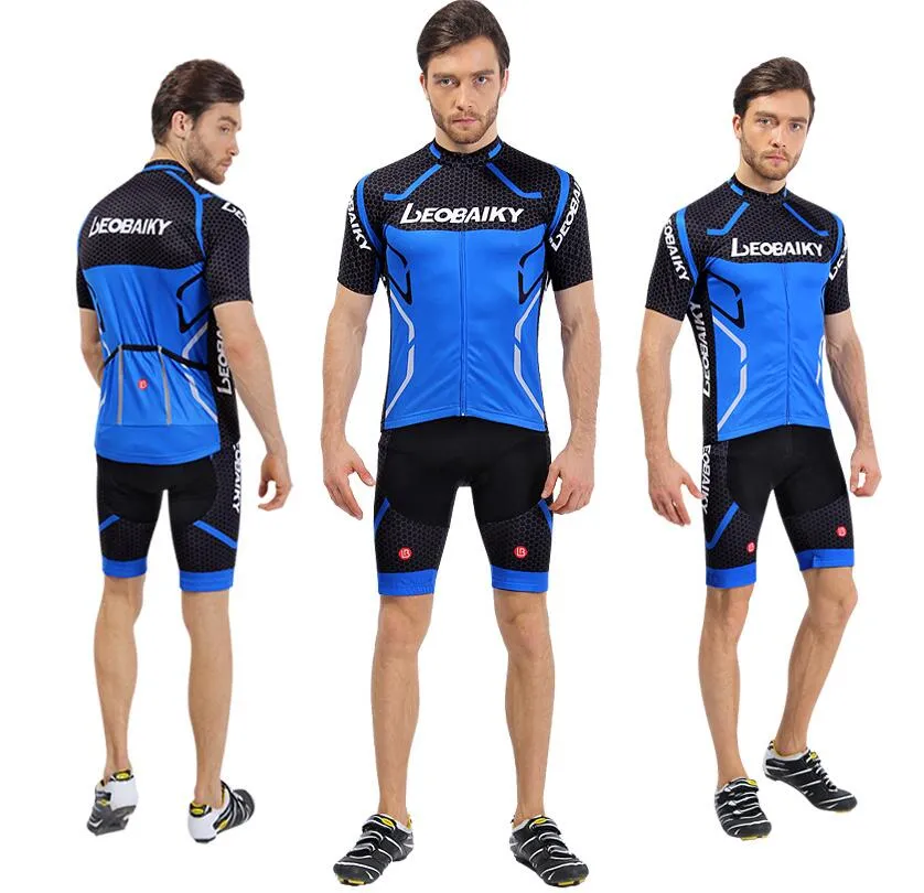 Blue Black Short Sleeve Cycling Full Set