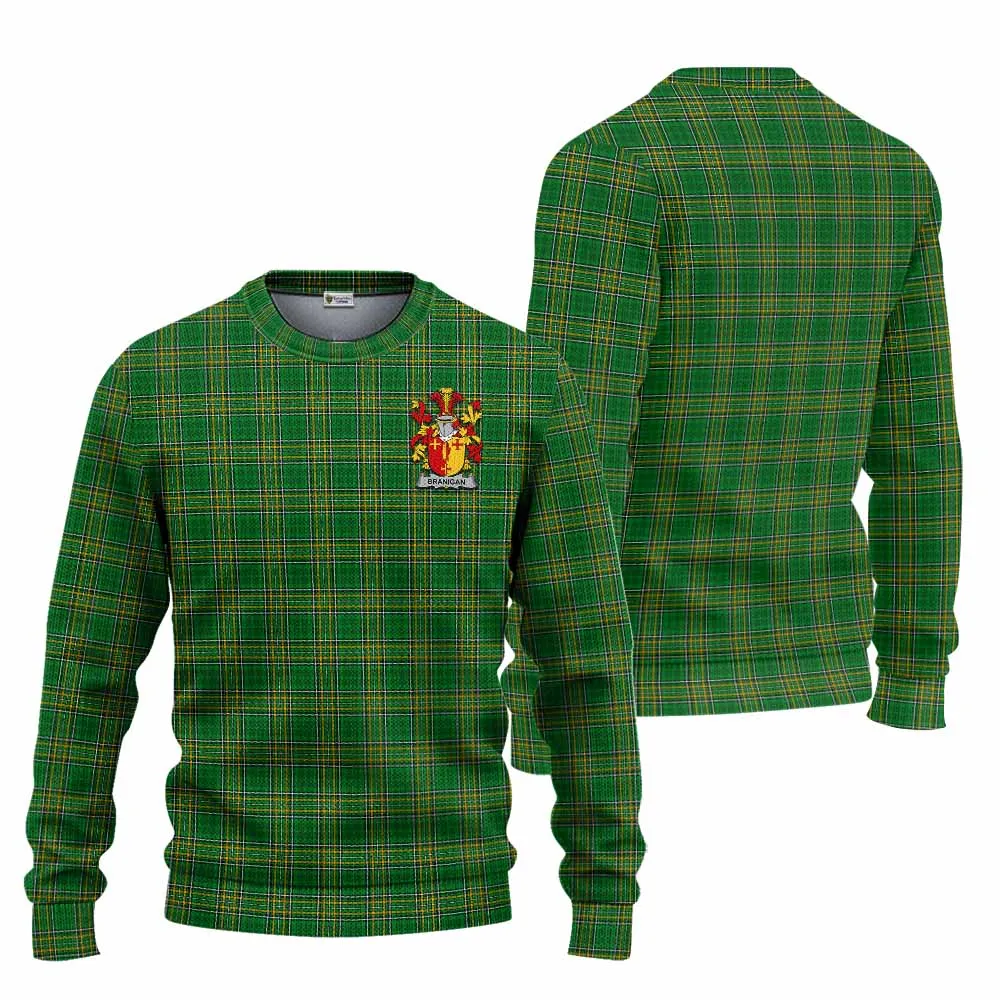 Branigan Irish Clan Tartan Knitted Sweater with Coat of Arms