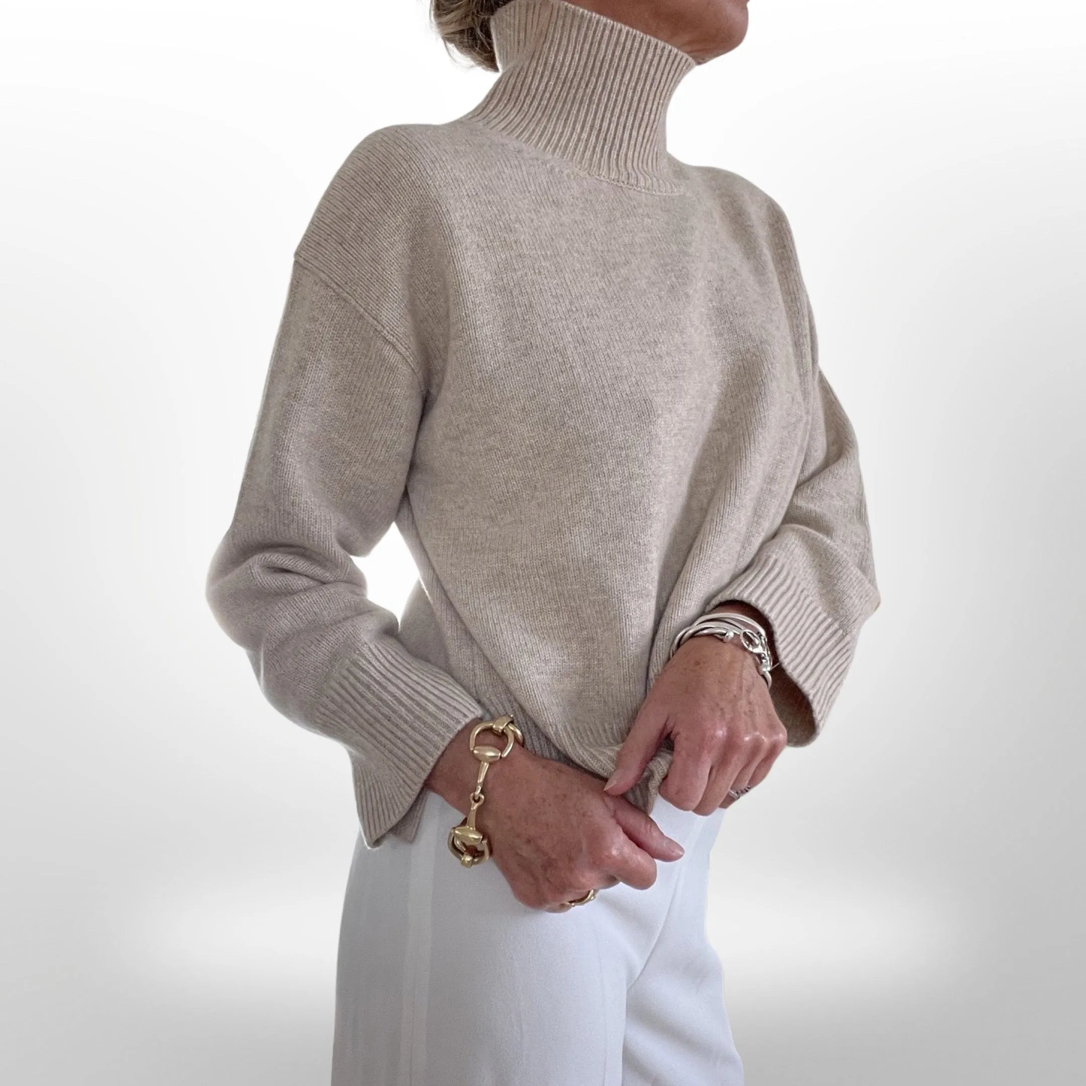 Burch Tan Cashmere Turtleneck