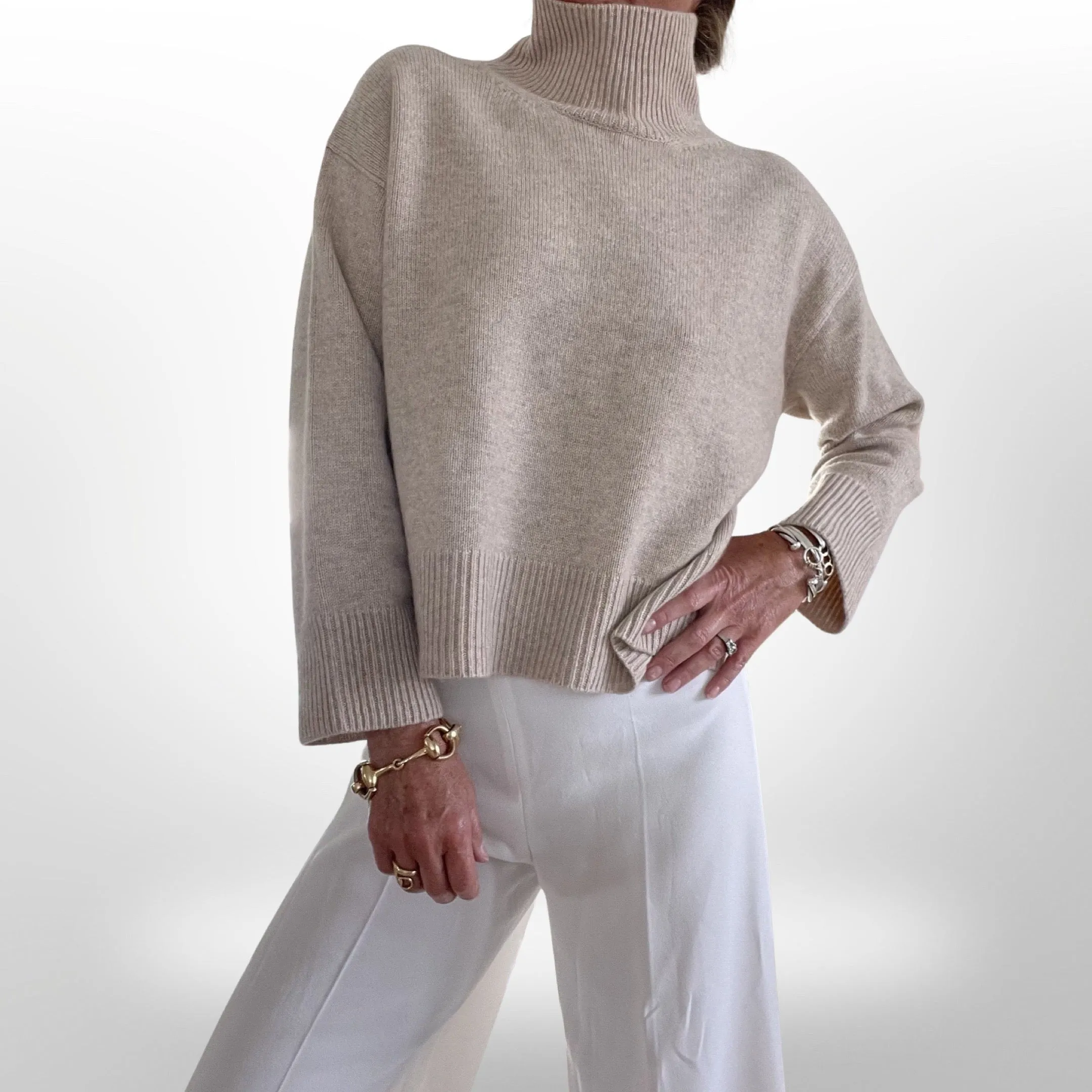 Burch Tan Cashmere Turtleneck