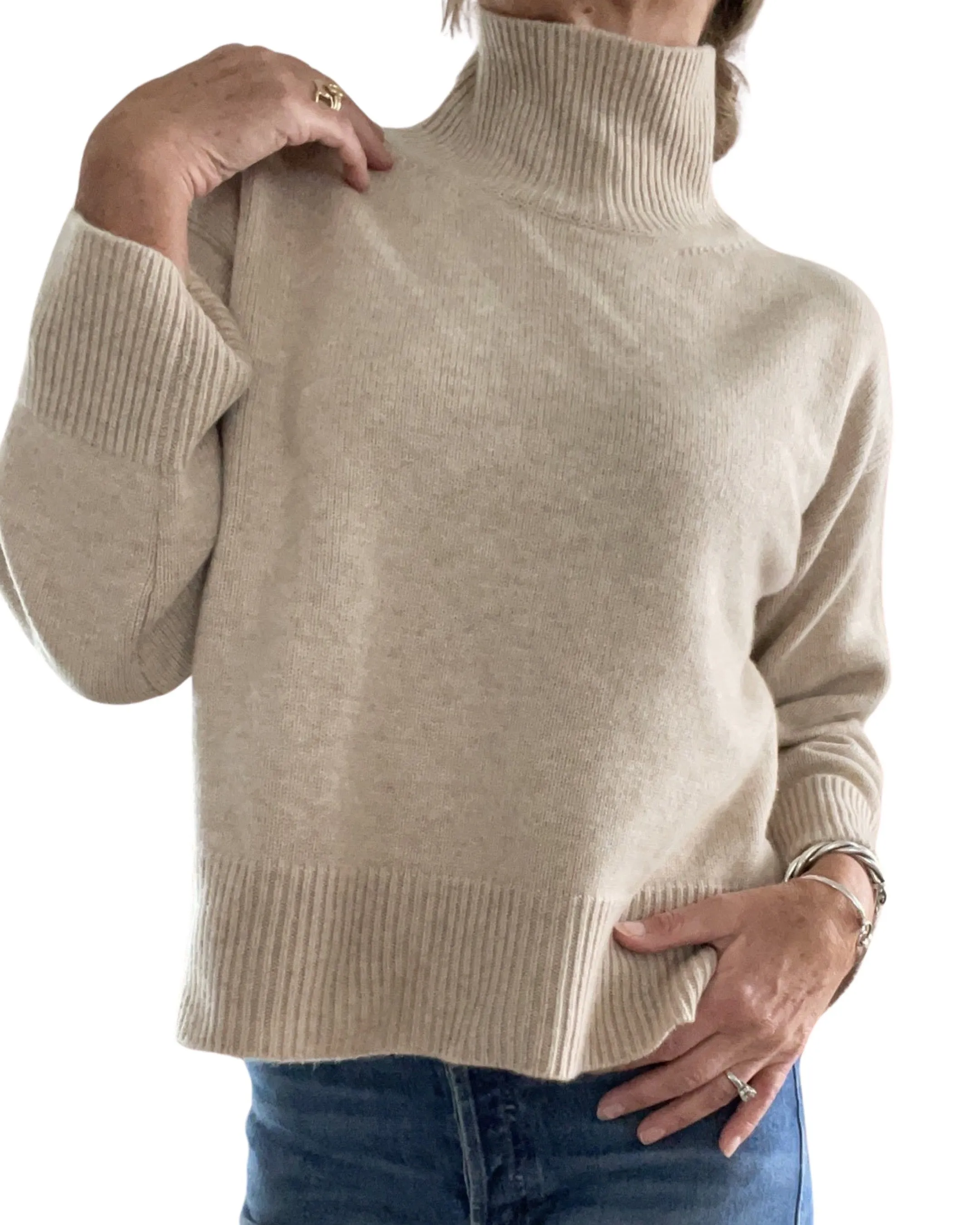 Burch Tan Cashmere Turtleneck