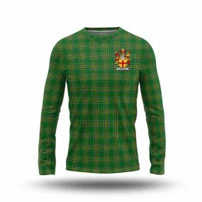 Burgh Irish Clan Tartan Long Sleeve T-Shirt with Coat of Arms