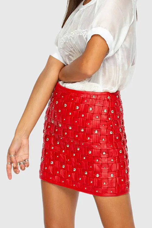 Caged Skirt Red