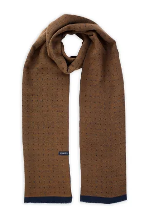 Camel - Indigo Dot Patterned Scarf