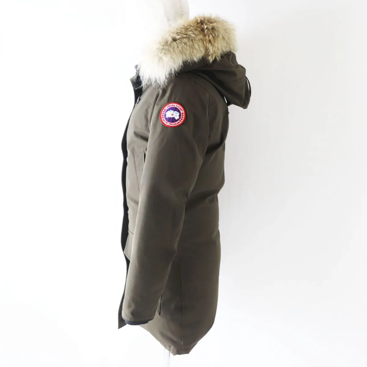 Canada Goose Coyote Fur Hooded Down Coat Khaki Women's