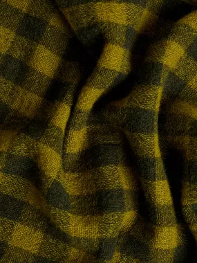 Checked Cashmere Scarf in Grass Green