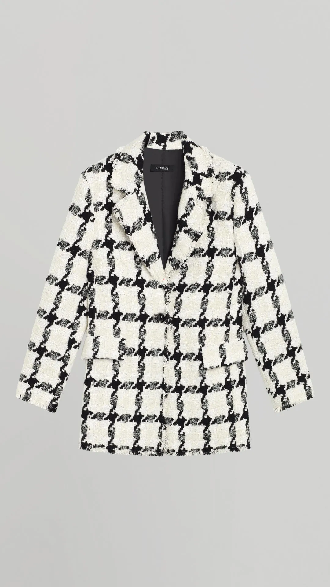 CHECKERED BOUCLE BLAZER