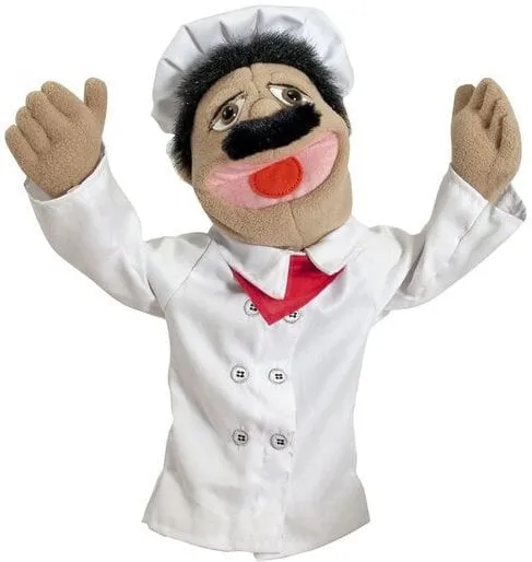 Chef Puppet With Detachable Wooden Rod