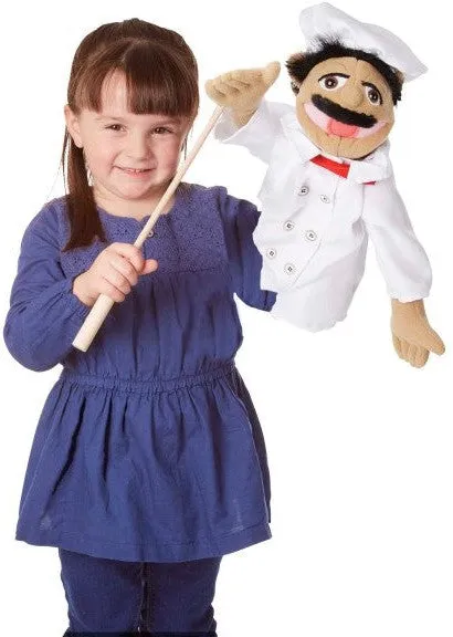 Chef Puppet With Detachable Wooden Rod