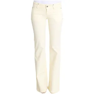 Costume National Chic Off-White Flared Designer Jeans