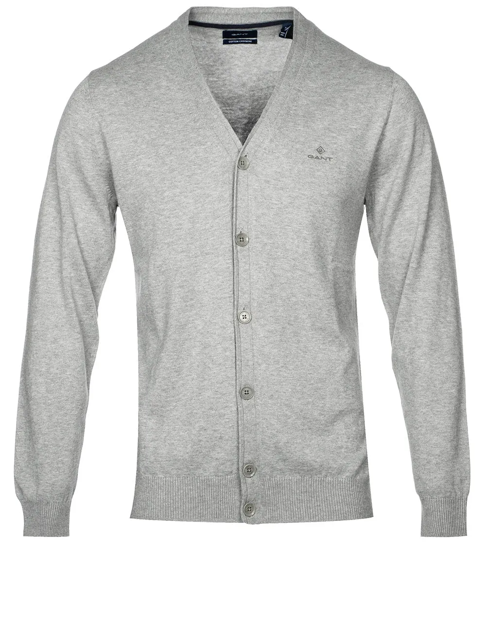 Cotton Cashmere Cardigan Grey Melange