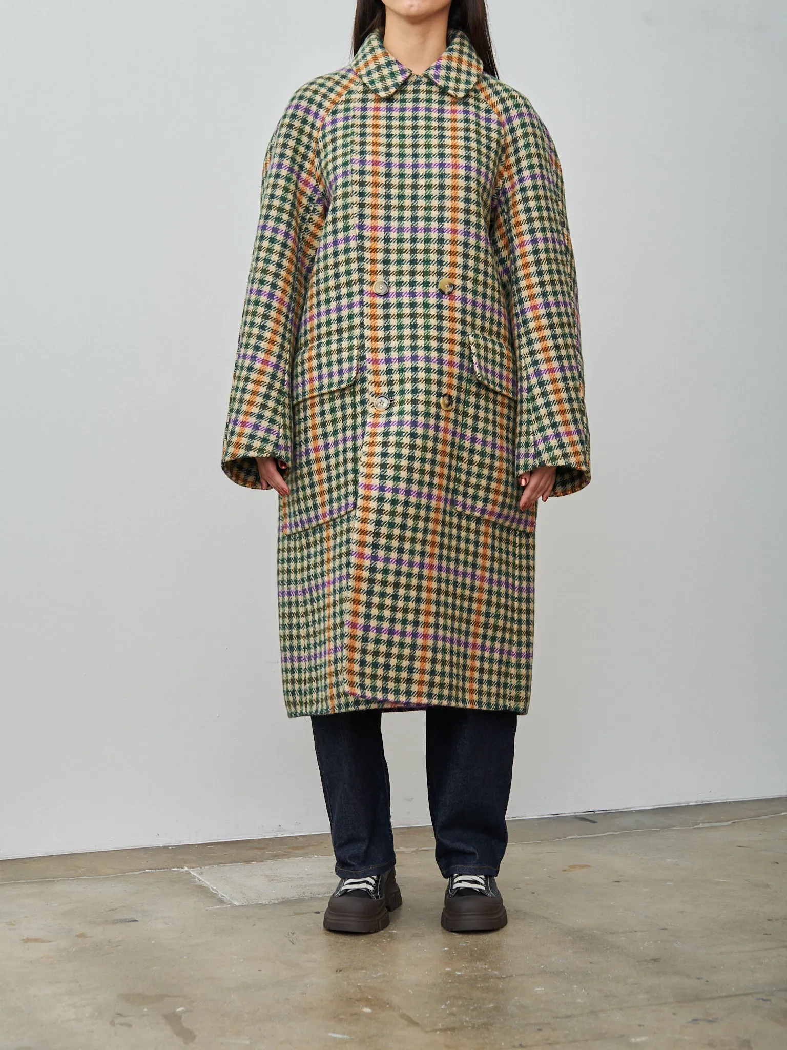 Coyote Houndstooth Coat - Curcuma