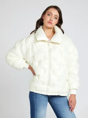 Cream White Perla Puffer Jacket