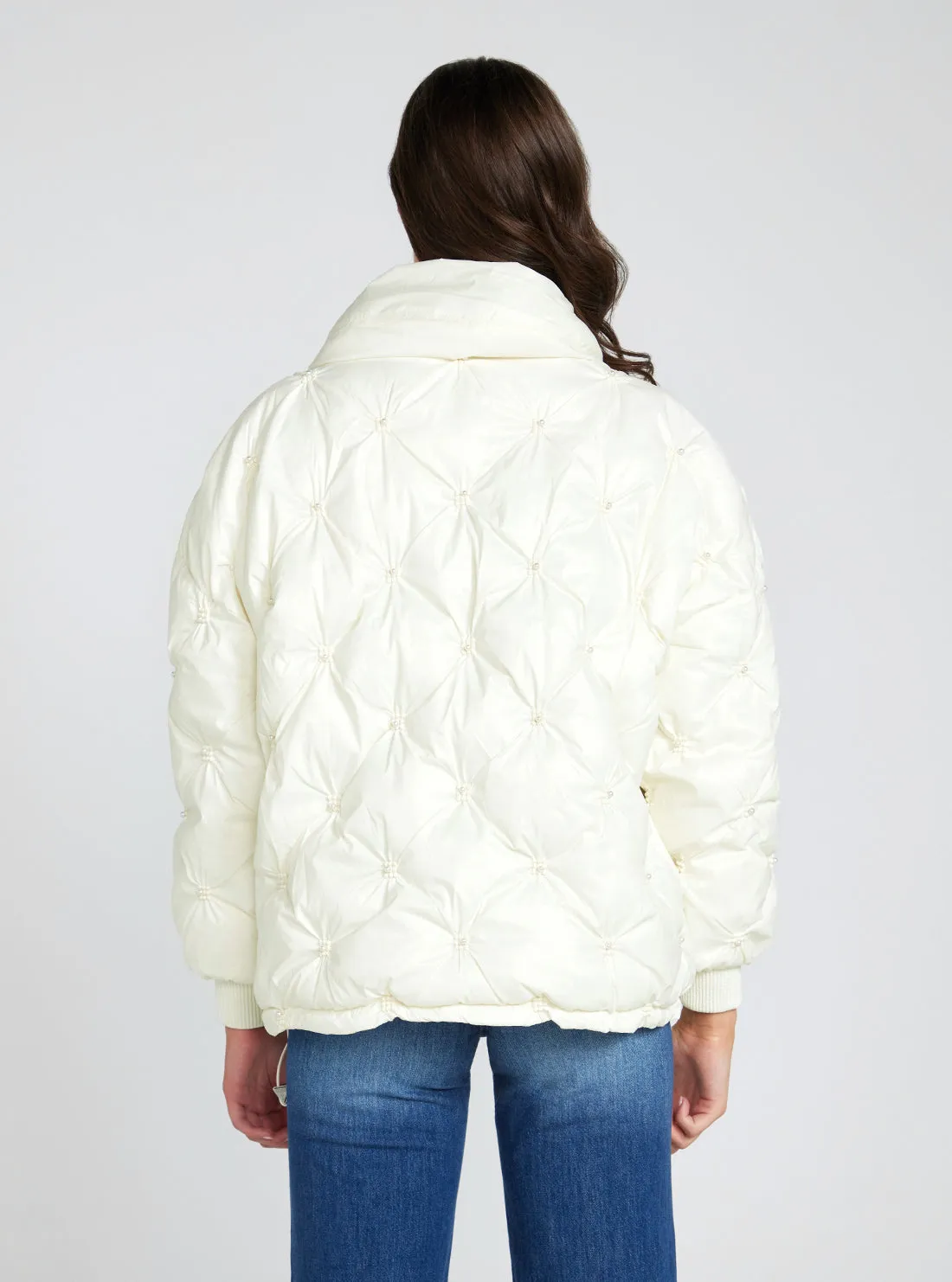 Cream White Perla Puffer Jacket