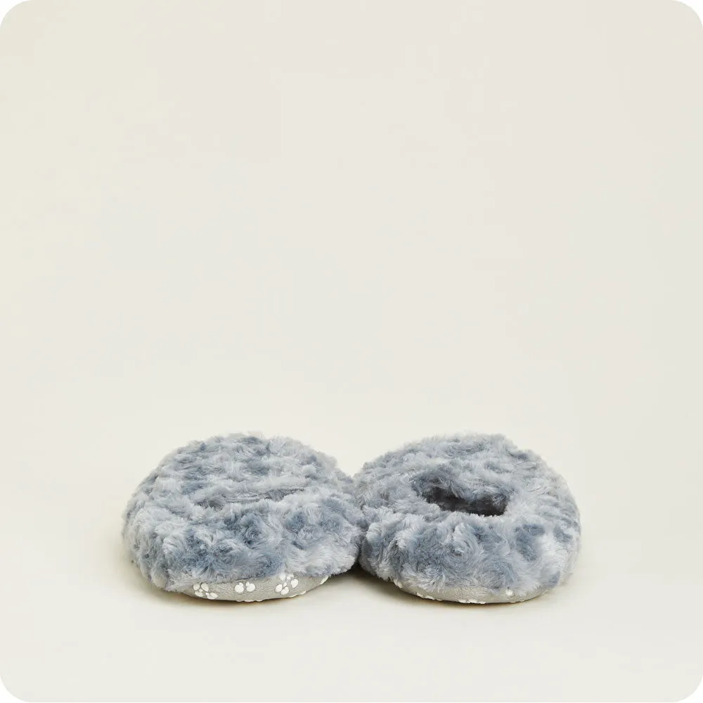 Curly Gray Warmies Slippers