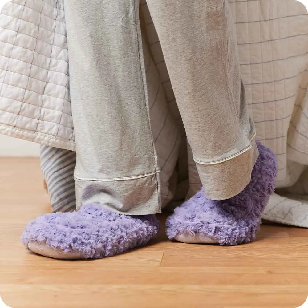 Curly Purple Warmies Slippers