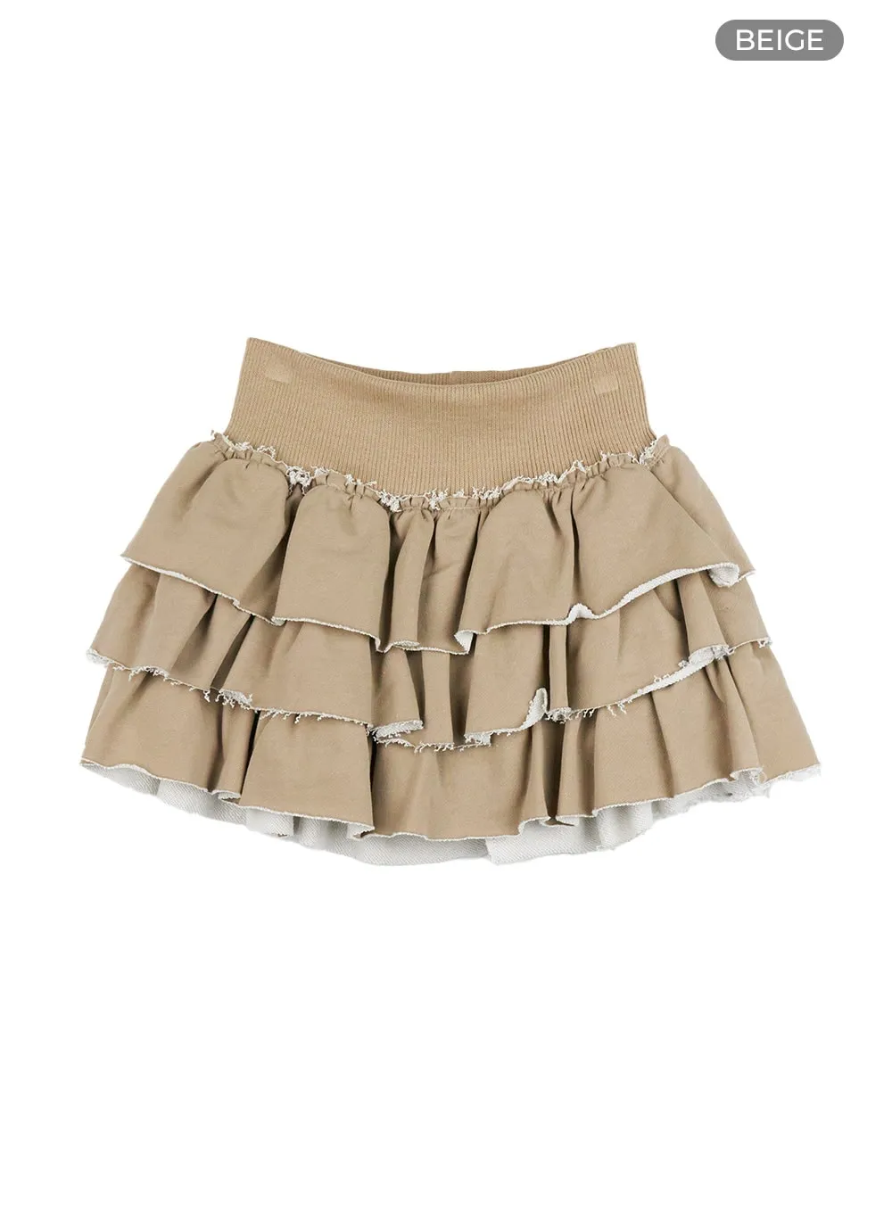 Distressed Layered Frill Mini Skirt CG421