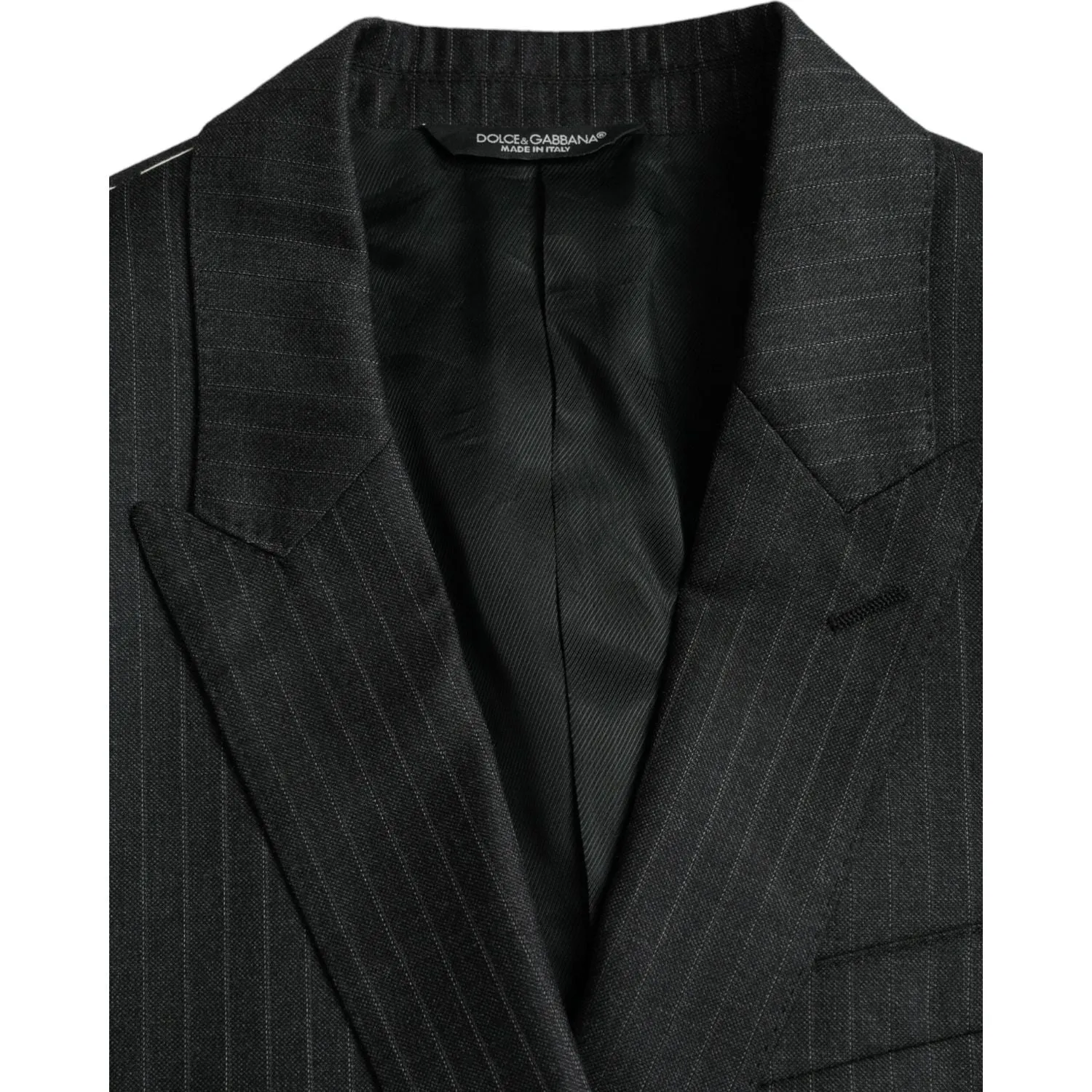 Dolce & Gabbana Black Stripe MARTINI Single Breasted Coat Blazer