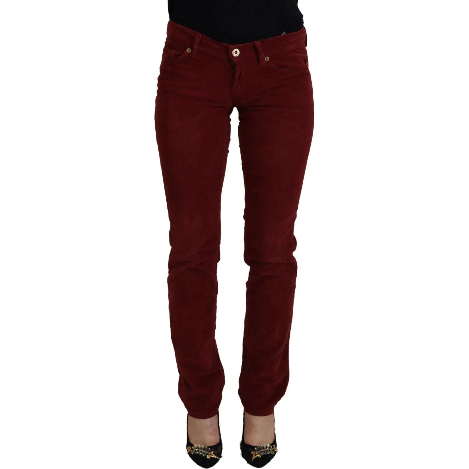 Dolce & Gabbana Chic Maroon Corduroy Pants