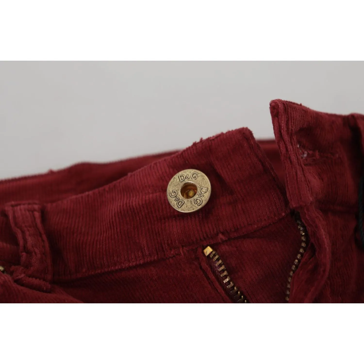 Dolce & Gabbana Chic Maroon Corduroy Pants