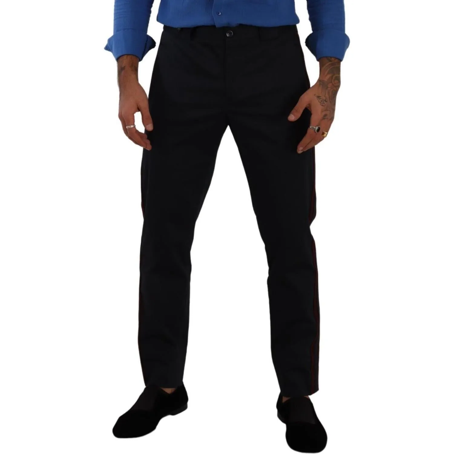 Dolce & Gabbana Chic Slim Fit Chinos Pants in Blue