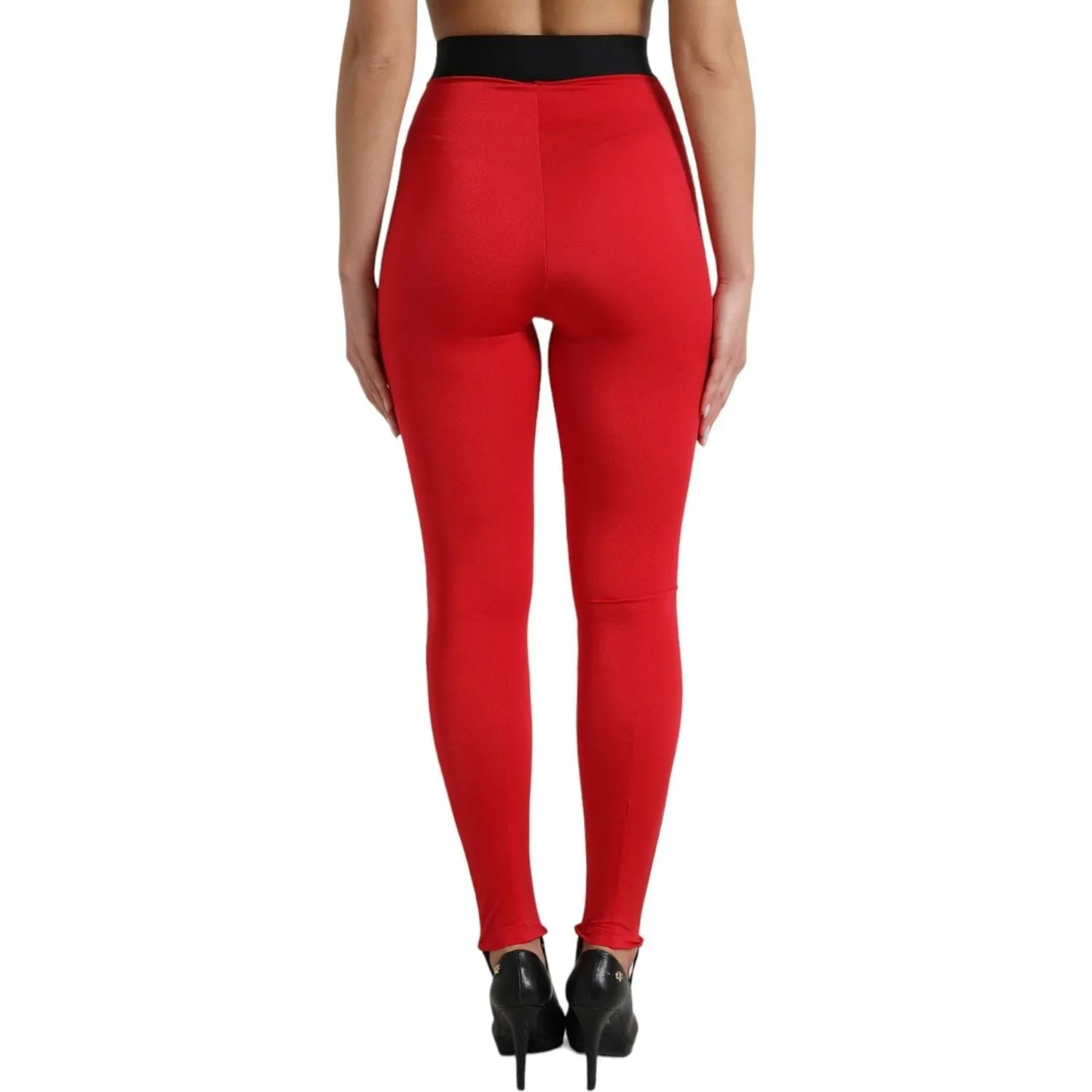 Dolce & Gabbana Elegant High Waist Red Leggings